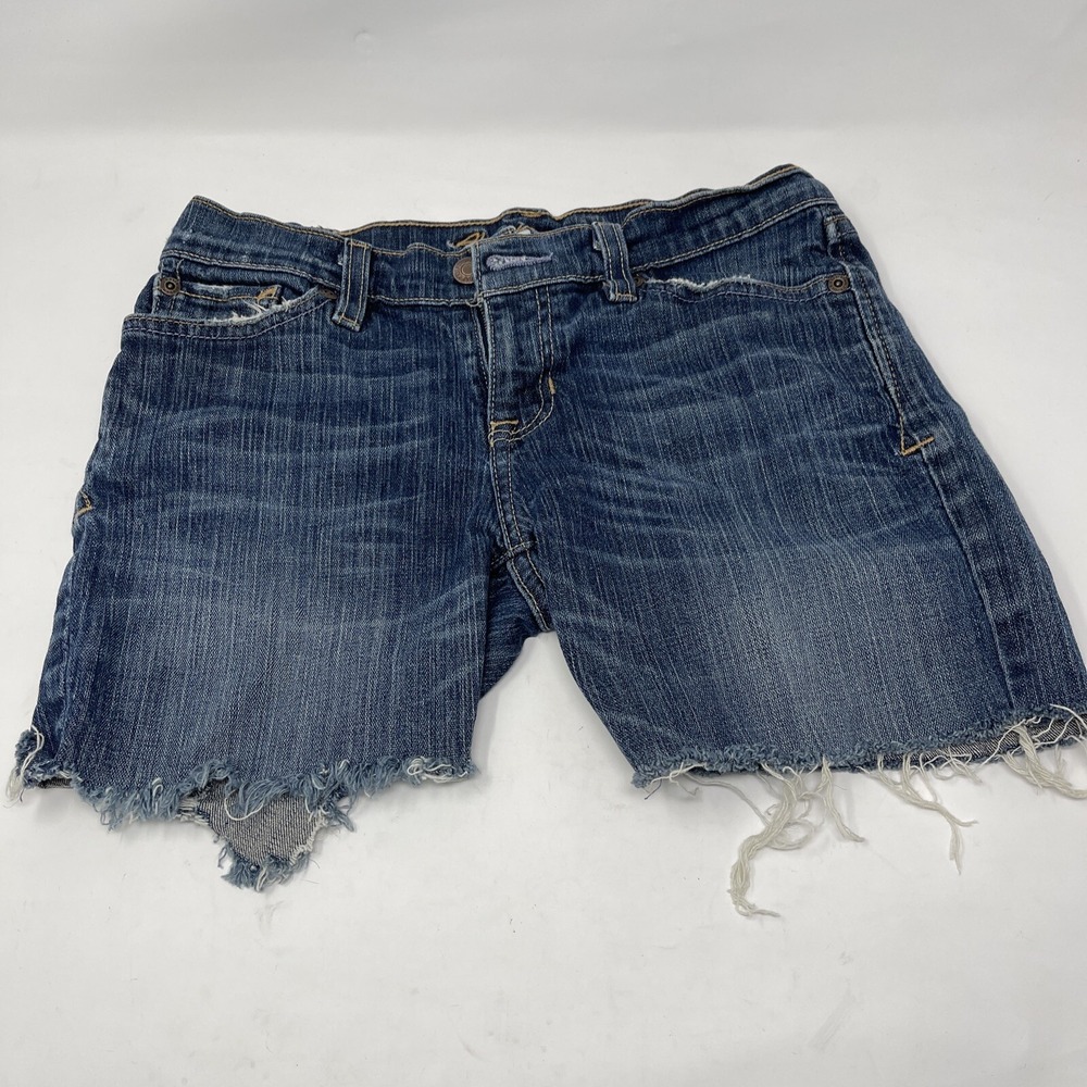 Abercrombie & Fitch Cutoff Jean Shorts Size 00S Blue Denim‎ Distressed